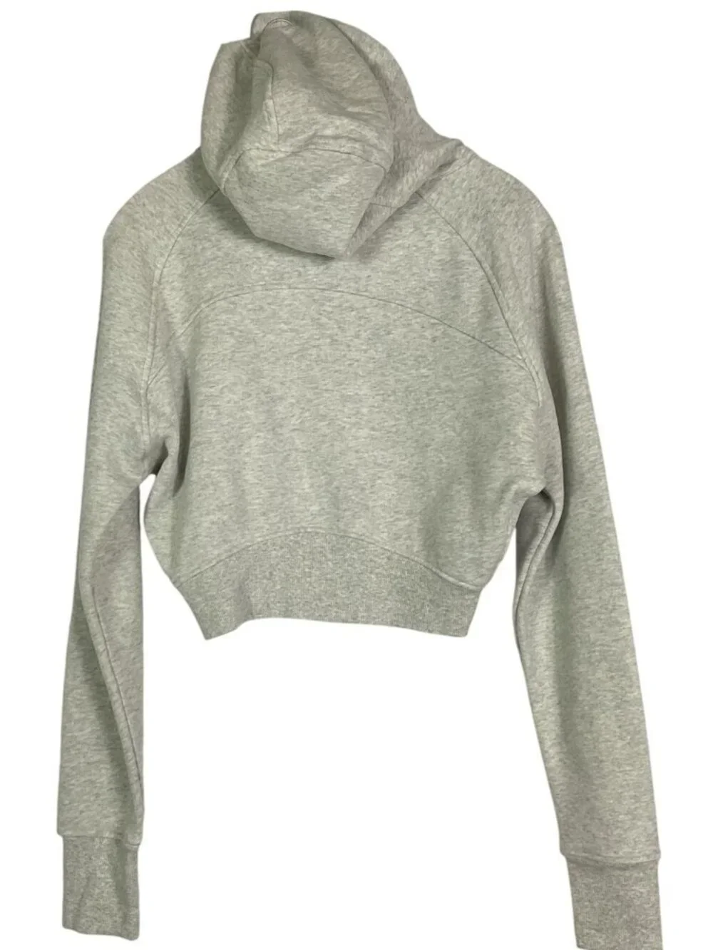 lululemon Scuba Full Zip Cropped Hoodie Heathered Core Ultra Light Grey Size 8